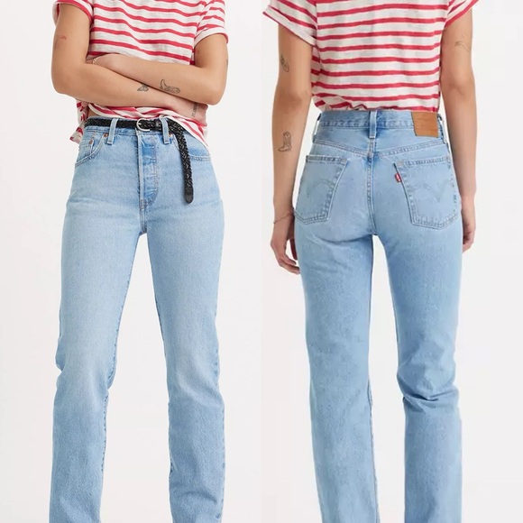 Levi’s Premium 501 Original Cropped Women’s Jeans 27x28 Ojai Luxor Ra Light Wash - Picture 1 of 11